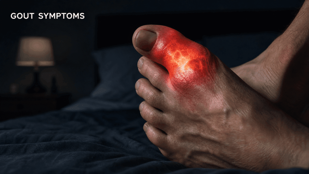 gout attach symptoms
